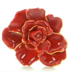 Oscar de la Renta Enamel Flower Brooch Pin